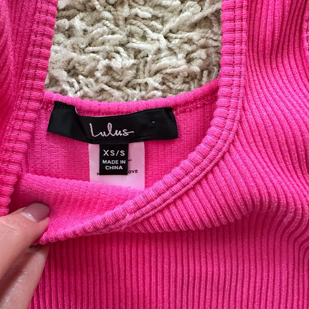 Lulu's Fuchsia Ribbed Tank Top - Picture 2 of 3